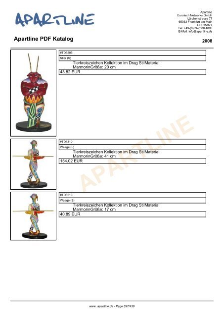 APARTLINE Apartline PDF Katalog - Eurotech Networks GMBH