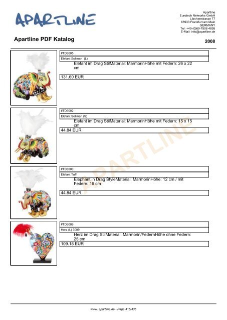 APARTLINE Apartline PDF Katalog - Eurotech Networks GMBH