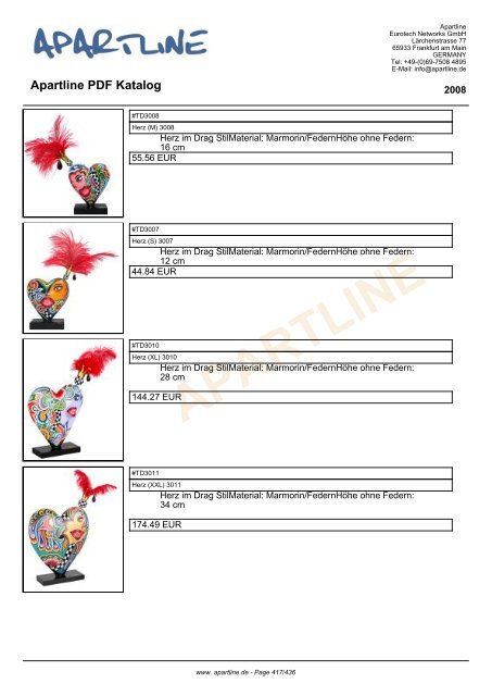 APARTLINE Apartline PDF Katalog - Eurotech Networks GMBH