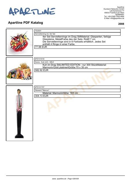 APARTLINE Apartline PDF Katalog - Eurotech Networks GMBH