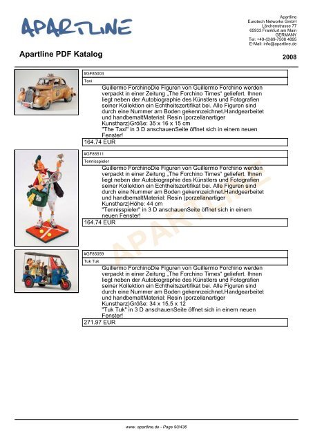 APARTLINE Apartline PDF Katalog - Eurotech Networks GMBH