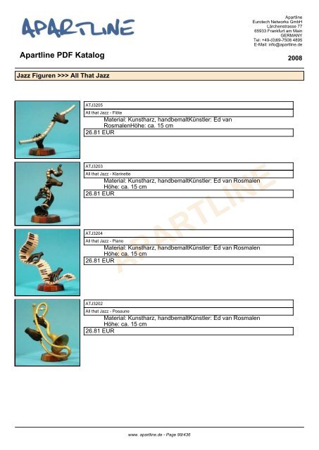 APARTLINE Apartline PDF Katalog - Eurotech Networks GMBH