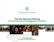 The Gulf Research Meeting - Centre of Islamic Studies - University of ...
