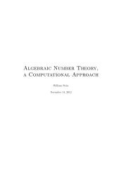 Algebraic Number Theory, a Computational Approach - William Stein