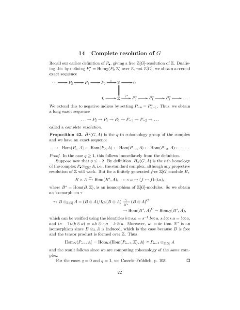 A Short Course on Galois Cohomology - William Stein - University of ...