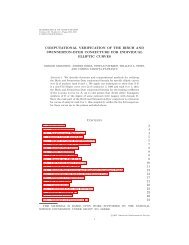 COMPUTATIONAL VERIFICATION OF THE BIRCH ... - William Stein