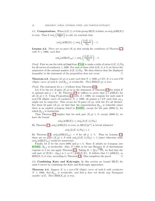 COMPUTATIONAL VERIFICATION OF THE BIRCH ... - William Stein