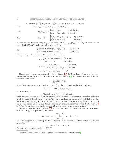 p-ADIC HEIGHTS OF HEEGNER POINTS AND ANTICYCLOTOMIC ...