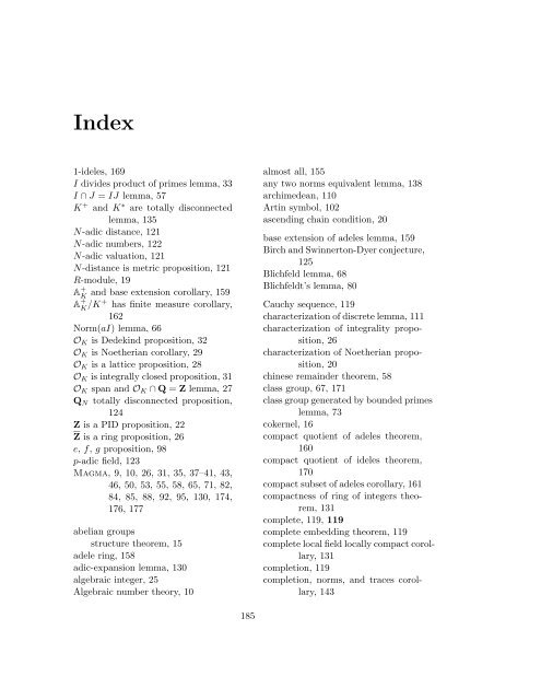 A Brief Introduction to Classical and Adelic Algebraic ... - William Stein