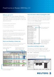 Fixed Income on Reuters 3000 Xtra v 5.1 Move up to 5.1