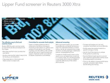 Lipper Fund screener in Reuters 3000 Xtra