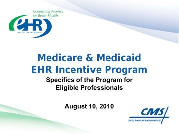 Medicare and Medicaid EHR Incentive Program - State of New Jersey