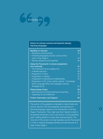 KS2 Framework for Languages: Guidance - Staffordshire Learning Net