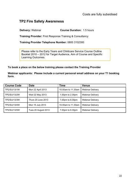 Early Years Core Training Directory - Staffordshire Learning Net ...