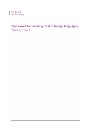 Framework for teaching modern foreign languages: Years 7, 8 and 9