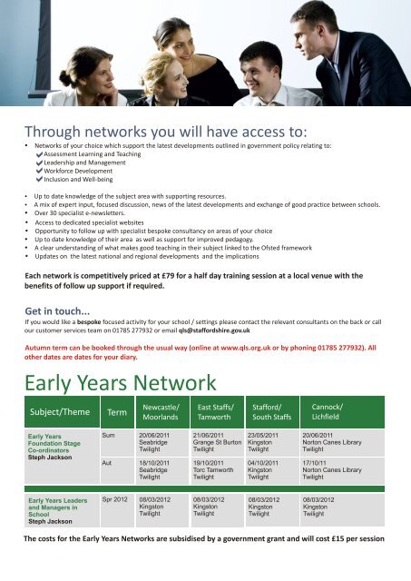 CPD networks booklet 2011-2012.pdf - Staffordshire Learning Net