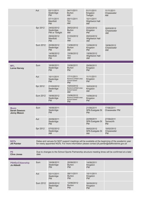 CPD networks booklet 2011-2012.pdf - Staffordshire Learning Net