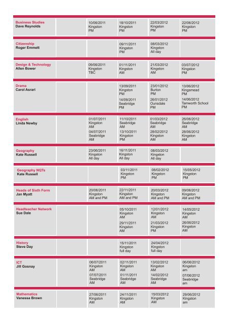 CPD networks booklet 2011-2012.pdf - Staffordshire Learning Net