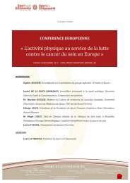 L'activité physique au service de la lutte contre le cancer du sein en ...