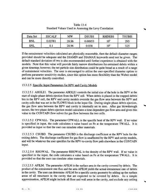 Code Manual for CONTAIN 2.0 - Federation of American Scientists