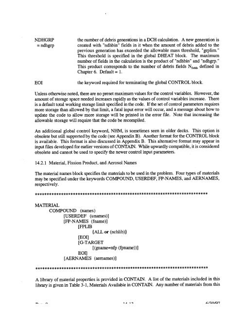 Code Manual for CONTAIN 2.0 - Federation of American Scientists