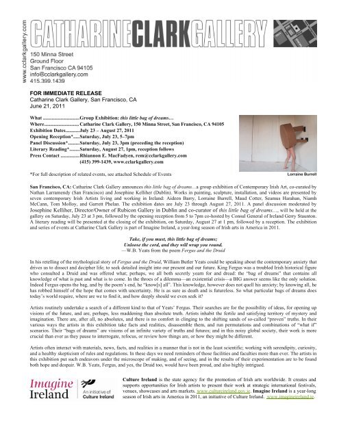 Exhibition Press Release (PDF) - Catharine Clark Gallery