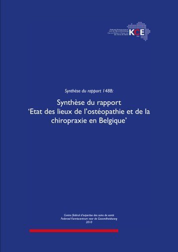 ostéopathie et de la chiropraxie en Belgique - KCE