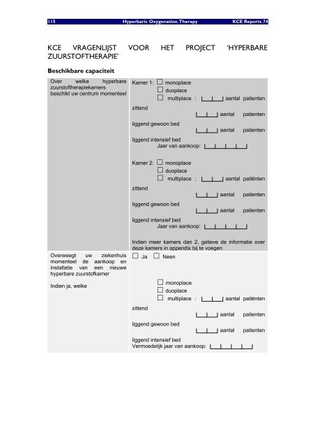 Hyperbare Zuurstoftherapie: Rapid Assessment - KCE