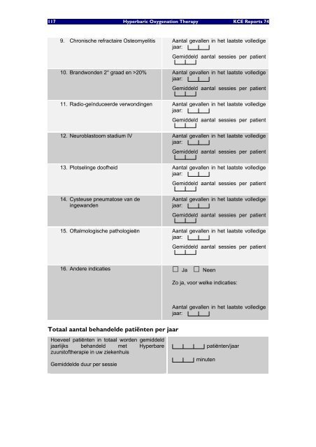 Hyperbare Zuurstoftherapie: Rapid Assessment - KCE