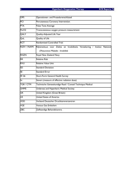 Hyperbare Zuurstoftherapie: Rapid Assessment - KCE