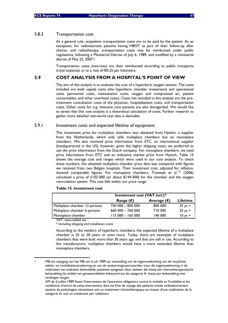 Hyperbare Zuurstoftherapie: Rapid Assessment - KCE