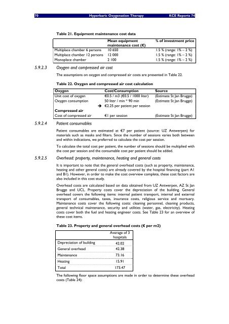 Hyperbare Zuurstoftherapie: Rapid Assessment - KCE