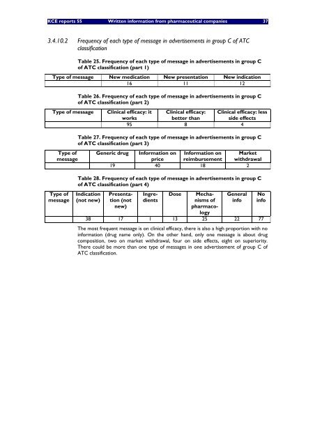 Valeur en termes de données probantes des informations ... - KCE