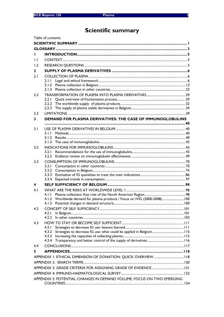 The report is available in English with a French summary - KCE