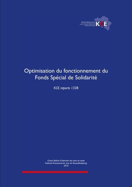 Optimisation du fonctionnement du Fonds Spécial de Solidarité - KCE