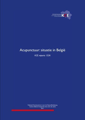 Acupunctuur: situatie in België - KCE