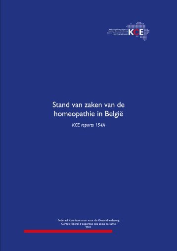 Stand van zaken van de homeopathie in België - KCE