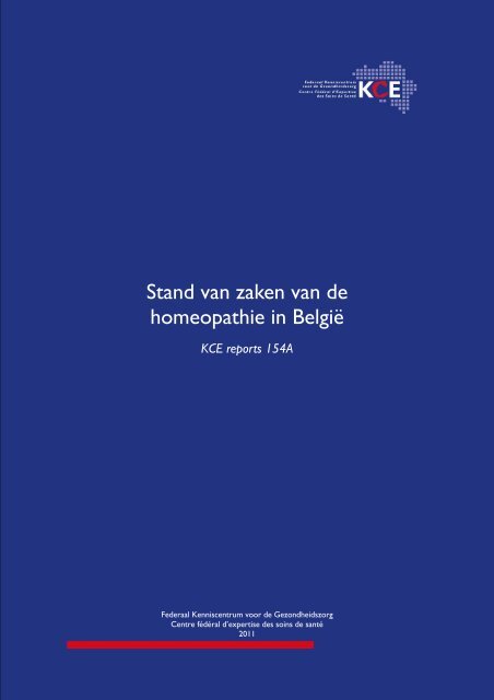 Stand van zaken van de homeopathie in België - KCE