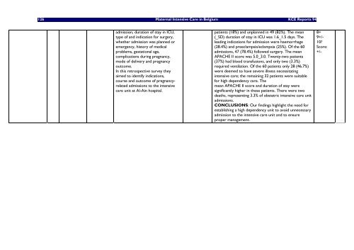 Soins maternels intensifs (Maternal Intensive Care) en Belgique - KCE
