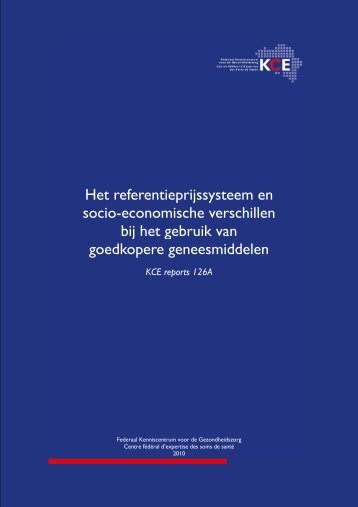 Het referentieprijssysteem en socio-economische verschillen ... - KCE