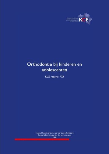The report is available in English with a Dutch summary - KCE