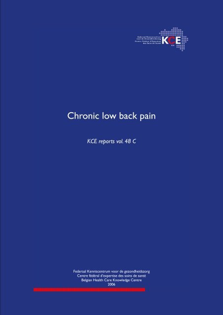 Chronic low back pain - KCE
