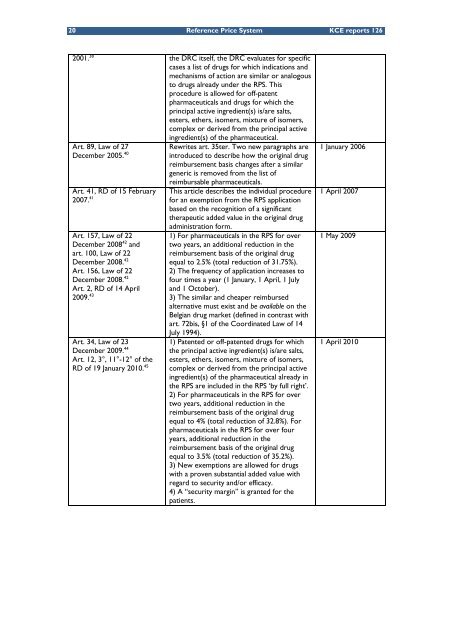 The reference price system and socioeconomic differences in ... - KCE