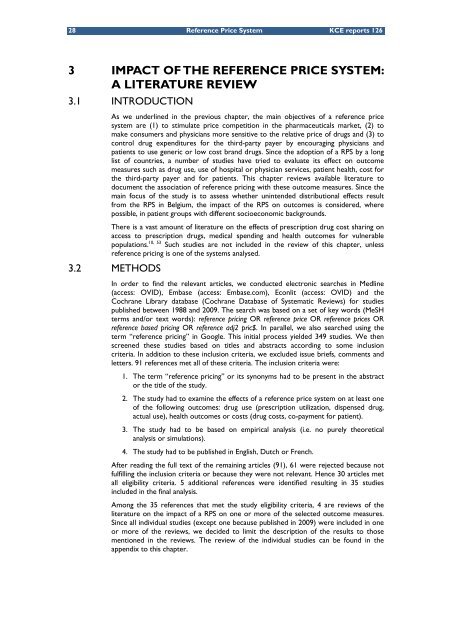 The reference price system and socioeconomic differences in ... - KCE