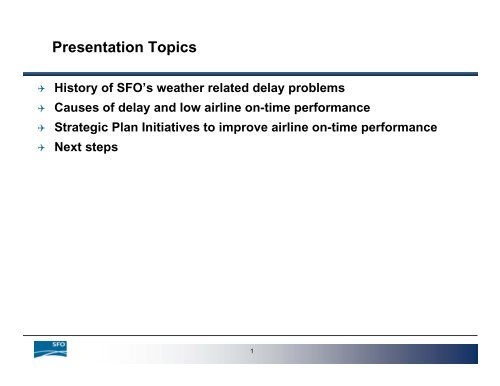 SFO's Strategic Plan to Improve On-Time Performanc