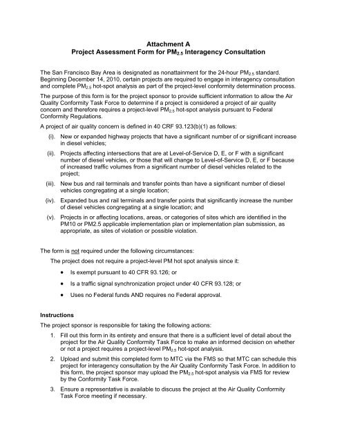 Project Assessment Form For Pm2 - State Of California