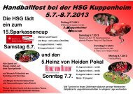 Einladung Turnier 2013 - TV Stetten Handball