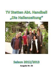 Ausgabe Nr. 03 - TV Stetten Handball