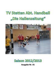 Hallenzeitung 01 - TV Stetten Handball