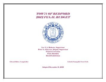 2012 Adopted Budget - The Town of Bedford